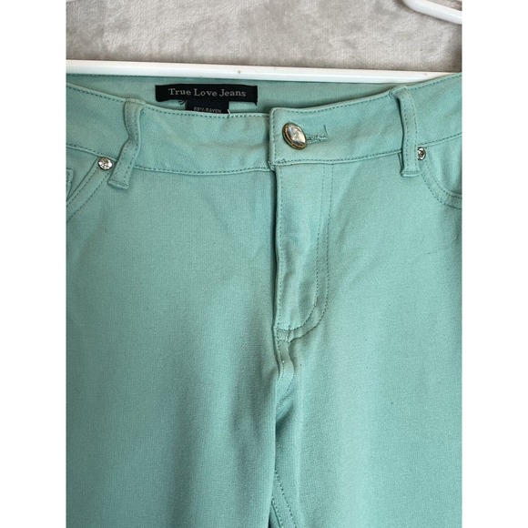 True Love Jeans STRETCH PANTS Size L Jeggings Style Rayon Blend Aqua Blue/green - Picture 2 of 9